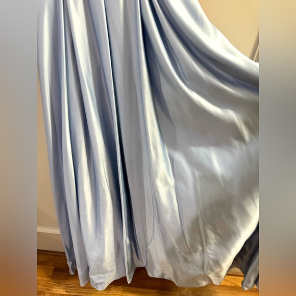 NWT BLONDIE NITES Blue and Black Formal Strapless Prom dress- Size 7 - Picture 5 of 9